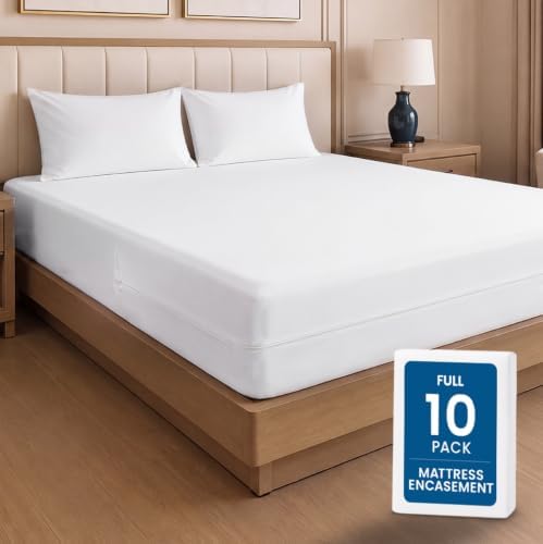 Bulk 10-Pack Hotel Full Size Mattress Encasement 100% Waterproof by UTOPIABEDDING