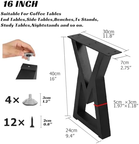 16 Inch Metal Bench Coffee Table & Desk Legs - Image 5