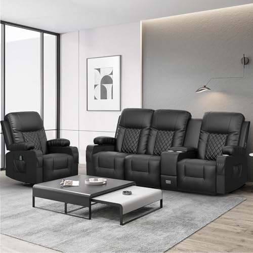 YONISEE 3 Seat Recliner Sofa and Recliner Chair - Image 5