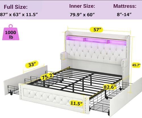 Ailisite Full Size Bed Frame - Image 2