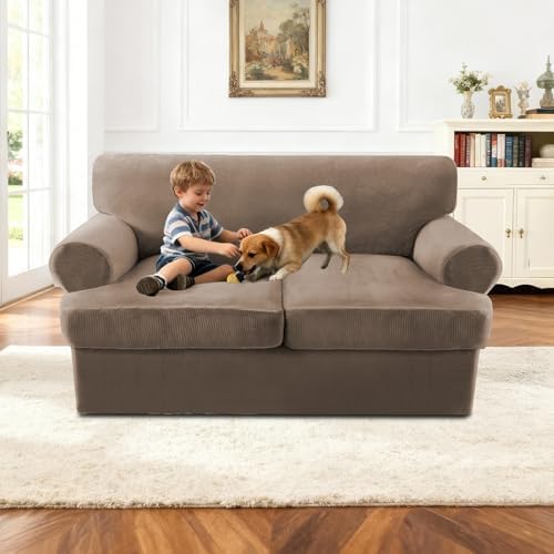 Turquoize Sofa Cover 3 Piece T Cushion Loveseat Covers - Image 3
