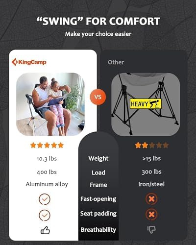 KingCamp Hammock Camping Chair, 400lbs Heavy Duty Swing Chairs - Image 6