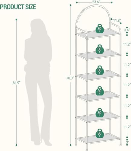 Hzuaneri Bookcase Bookshelf, Tempered Glass Bookshelves - Image 2