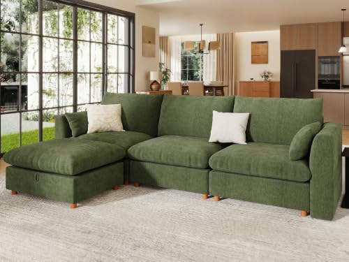 WorthFurni Oversized Modular Sectional Sofa, Comfty 4 Seat Modular Sofa by WorthFurni