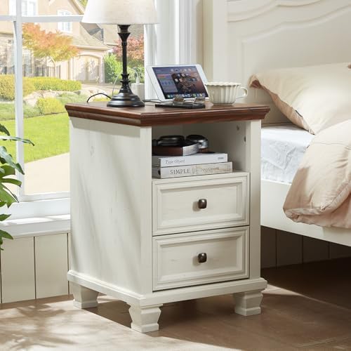 SAVOR LIFE Farmhouse Nightstand Set of 2 - Image 2