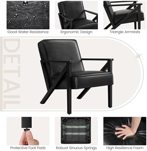 Yaheetech Mid-Century Modern Accent Chairs Set of 2 - Image 6