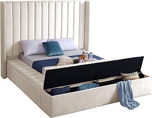 Meridian Furniture Kiki Collection Modern | Contemporary Velvet Upholsterd Bed - Image 4