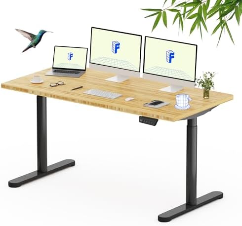 FLEXISPOT 60" x 30" Solid Bamboo Standing Desk by Unknown