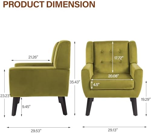 Accent Chair, Upholstered Armchair in Velvet - Image 2