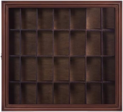 Gallery Solutions Walnut Shot Glass Display Case, 18 x 16 in., 28 Slots - Image 5