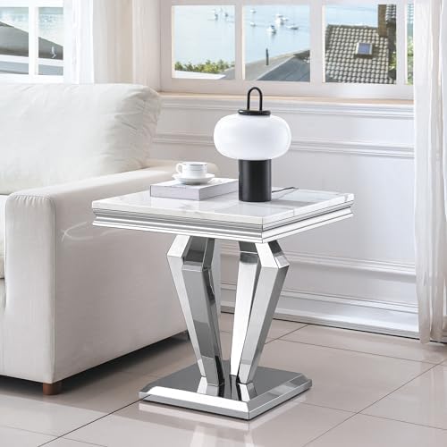 Henf 3 Piece Living Room Table Set, Faux Marble Coffee Table & Console Table & - Image 6