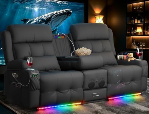 Home Theater Seating, Power Loveseat Recliner Sofa by TiooiiReclinerSofa