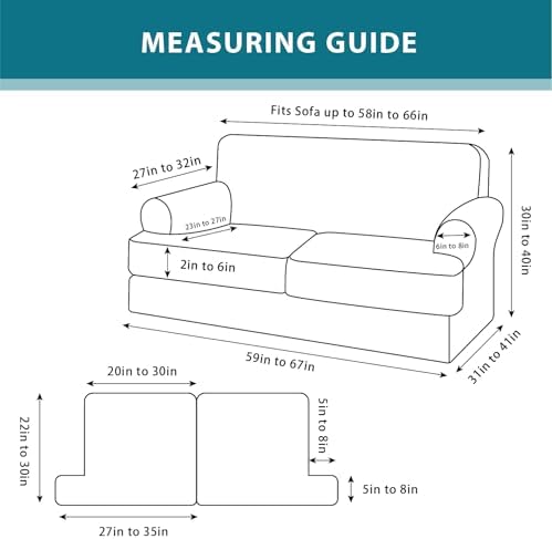 T Cushion Loveseat Slipcover 3 Pieces Sofa Covers - Image 2