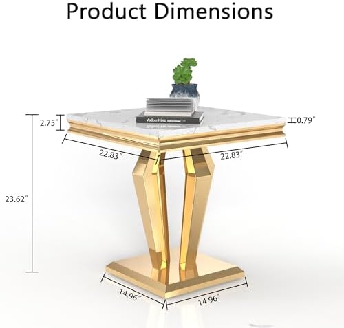 Henf 23'' Faux Marble Square End Table - Image 2