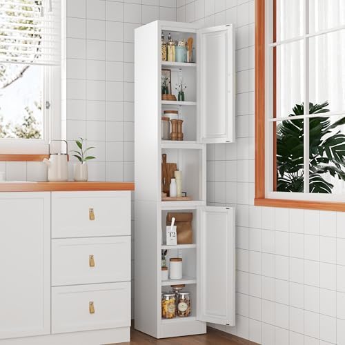 Ckzbx Tall Narrow Storage Cabinet 66.93" H Tall Bathroom Cabinets Metal Pantry - Image 2