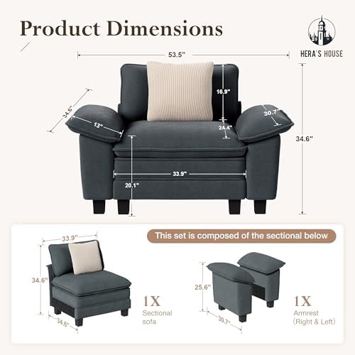 HERA'S HOUSE 1-Seat Modular Couch Accent Chair Sofa - Image 2