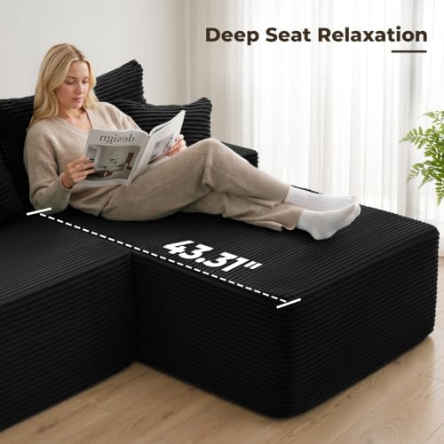Mangodan Cloud Sectional Couch, Boneless Couches - Image 5