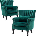 Velvet Accent Chairs Set of 2 by DMFurniture