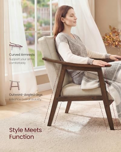 VASAGLE Accent Chair, PU Leather Armchair, Button Tufted, Thick Cushion - Image 5