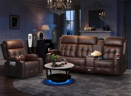 RV Loveseat Recliner Sofa Set, Home Theater Seating by TOMOSLTER