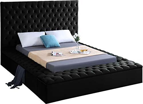 Meridian Furniture Bliss Collection Modern | Contemporary Velvet Upholstered Bed by Unknown