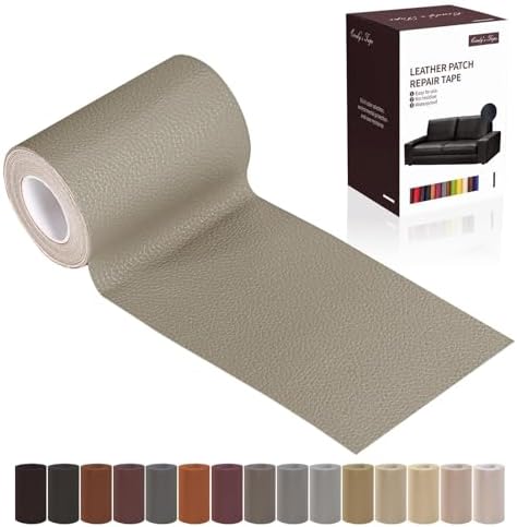 Leather Repair Patch Tape, Medium Grey Beige 3 x 61 Inches Self Adhesive by Cindy%27s+Tape