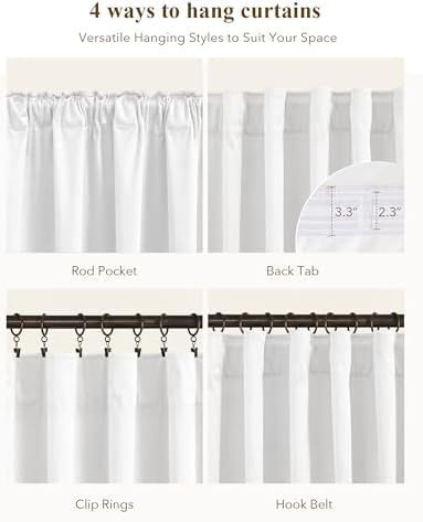 StangH White Velvet Curtains Light Dimming Privacy, W52 x L96, 2 Panels - Image 2