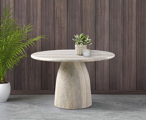 Meridian Furniture 701Travertine-T Cosenza Collection Art Deco 48.5" - Image 4