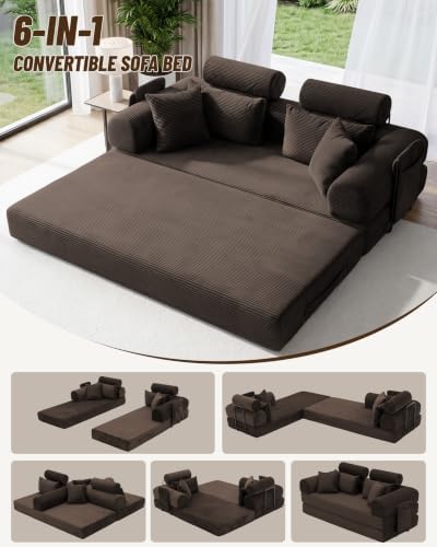 79" Convertible Sofa Bed with High Back, Boneless Couch - Image 3