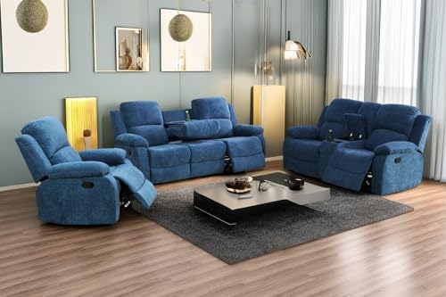 A Ainehome Living Room Furniture Set Recliner Sofa Set Loveseat Chair Furniture by AAinehome