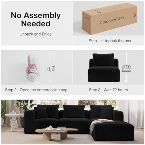 Novilla 141" Modular Sectional Sofa, U Shape Sectional Couch, Modern Cloud - Image 4
