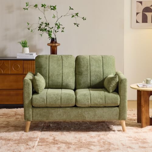 VINGLI 47.2" Tufted Chenille Loveseat, 7.9" Thick Padded Back - Image 2