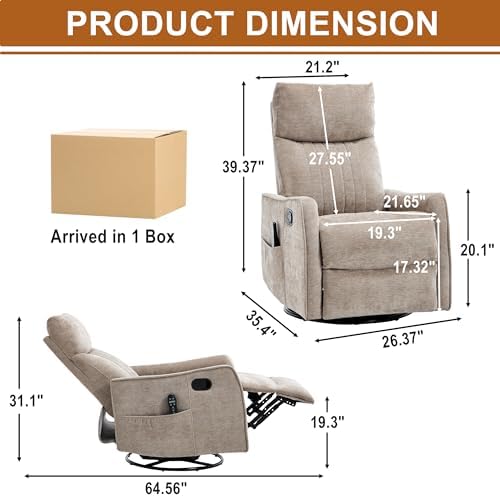 Manual Swivel Rocker Recliner Chair - Image 2