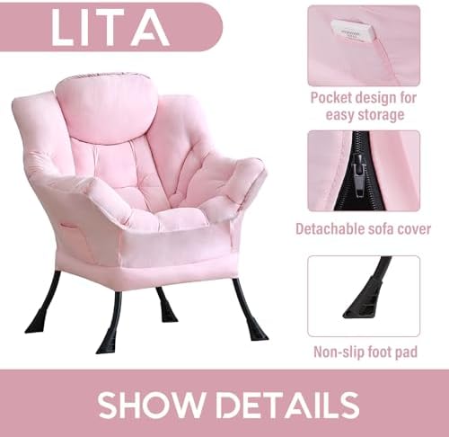 LITA Lazy Chair, Comfy Accent Reading Chair - Image 4
