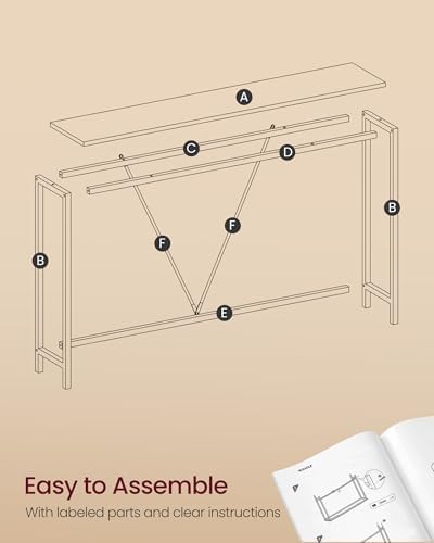 VASAGLE 47.2 Inches Console Sofa Table, Narrow Entryway Table - Image 6