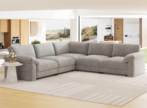 Oversized Sectional Couches for Living Room, Modular L Shaped Cloud Sofa by HOMYHOMEY