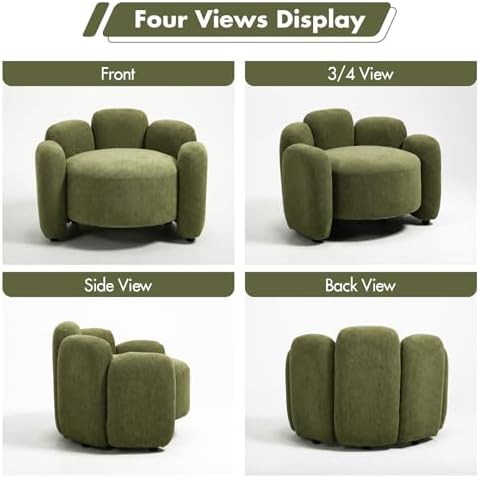 Hyfirm Green Mid-Century Modern Accent Side Chair, Scandinavian Style - Image 3