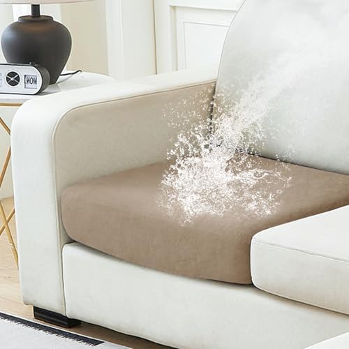 NAISI Waterproof Couch Cushion Covers Thick Velvet Fabric Washable Sofa by NAISI