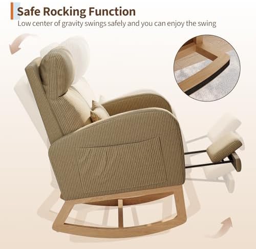 GarveeHome Rocking Chair, Nursery Glider Chair - Image 5