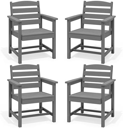 SERWALL Outdoor HDPE Dining Chairs Set of 4 by SERWALL