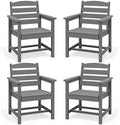 SERWALL Outdoor HDPE Dining Chairs Set of 4 by SERWALL