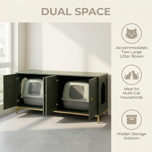 Homhedy 47.2" L Cat Litter Box Enclosure - Image 2
