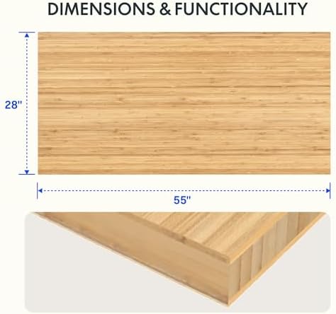 FLEXISPOT Bamboo Desktop 55"x28" Rectangular Tabletop - Image 2