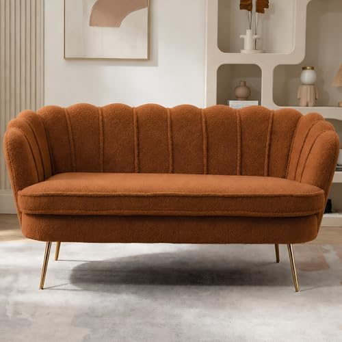 anwickjeff 59" Wide Modern Boucle Loveseat Small Sofa Small Mini Room Couch by anwickjeff