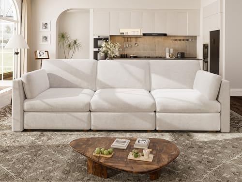 Oversized Modular Sectional Sofa 3-Seat Cloud Couches White - Image 3