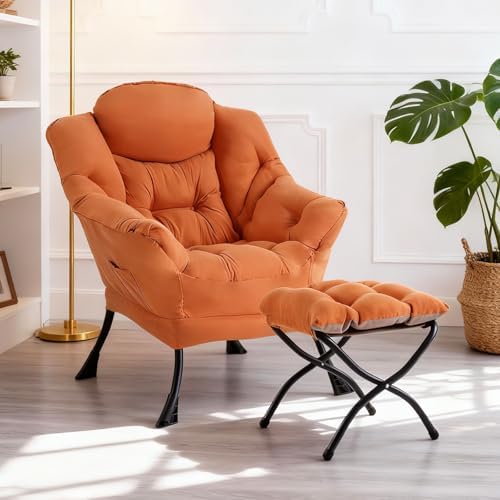 Furlide Lazy Chair with Ottoman, Soft Comfy Chair by Furlide