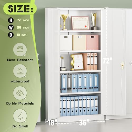 SUNCROWN 72" Metal Storage Cabinet - Image 3