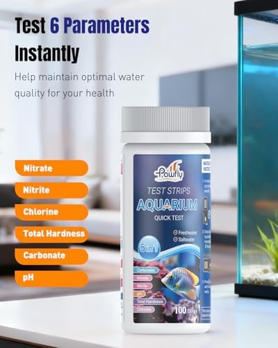 Pawfly 100 Pcs Aquarium Test Strips 6 in 1 Digital Water Testing Kit, Fish Tank - Image 4