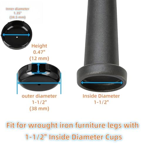 Wrought Iron Patio Furniture Feet Caps - Image 2