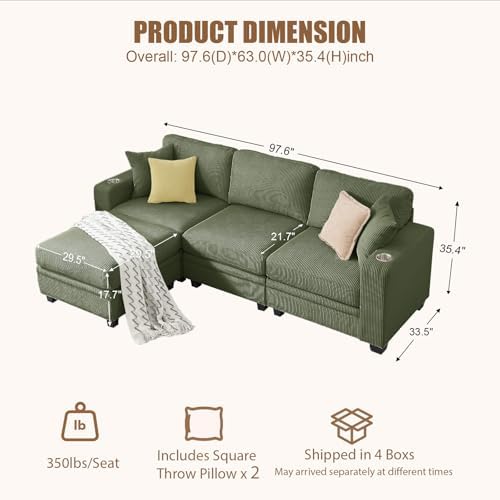 97" Modular Sectional Couch - Image 2